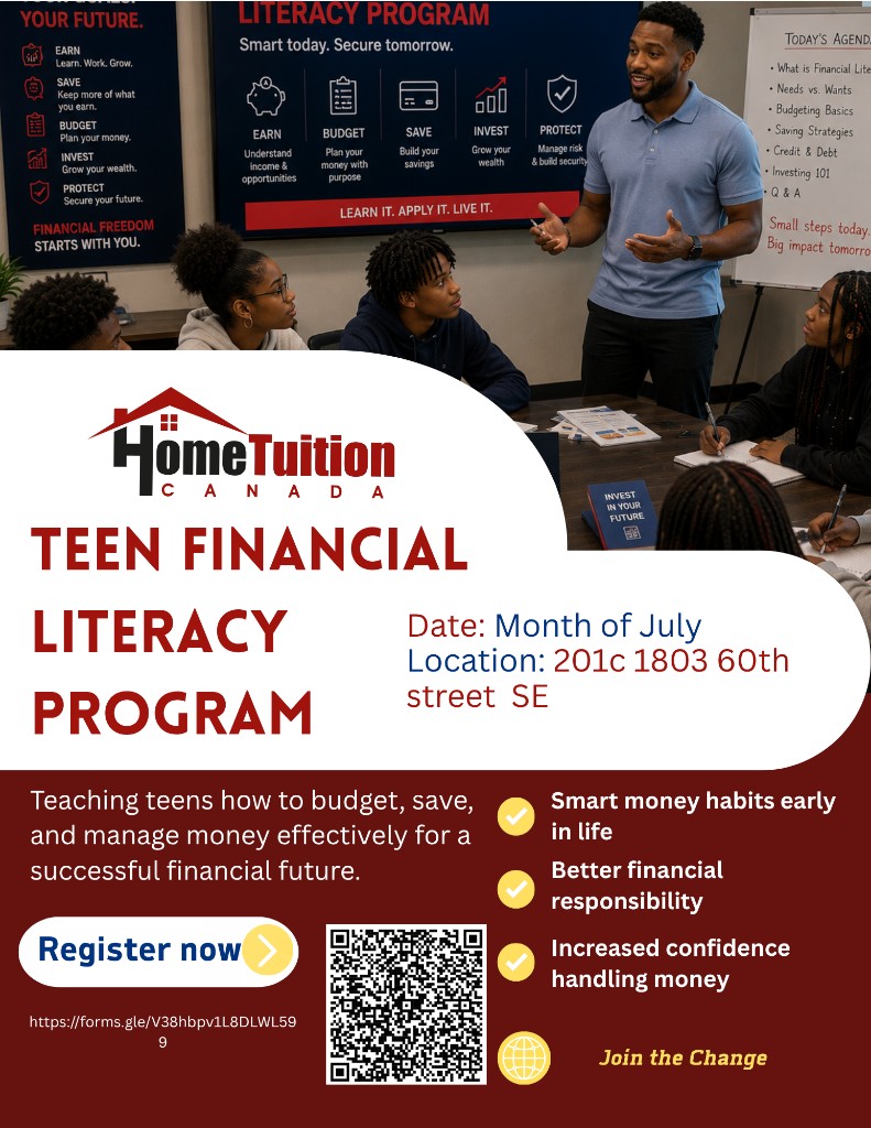 Teen Financial Literacy Program flyer